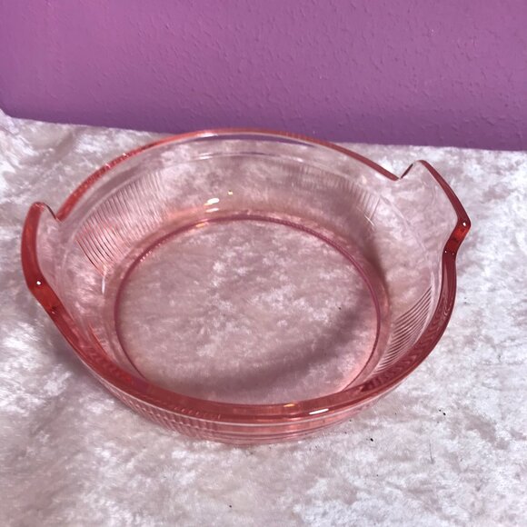 Heisey Vintage Pink Depression Glass Lemon Butter Dish Panel & Pleat Collectible - Picture 4 of 10